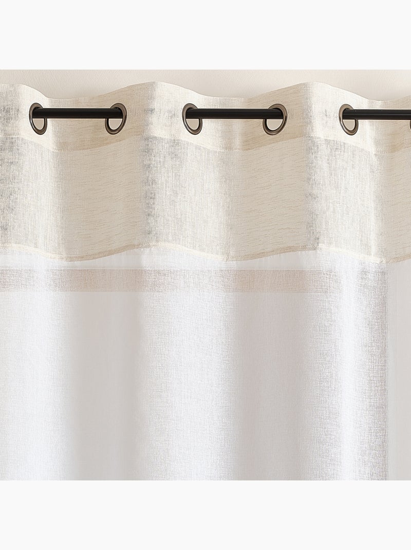 Voilage lumineux bicolore à oeillets Blanc - Kiabi