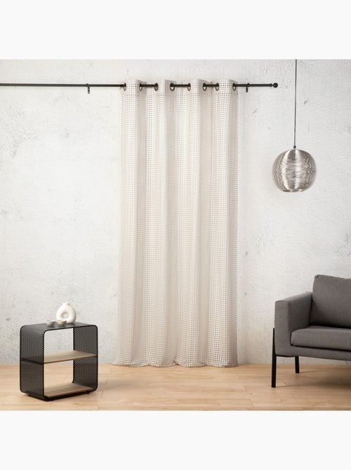 Voilage maille ajourée à oeillets - Kiabi