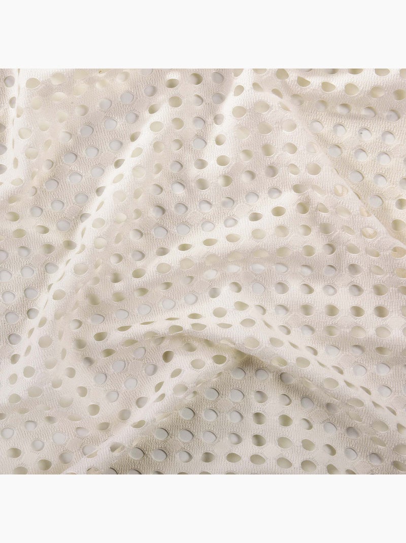 Voilage maille ajourée à oeillets Blanc cassé - Kiabi