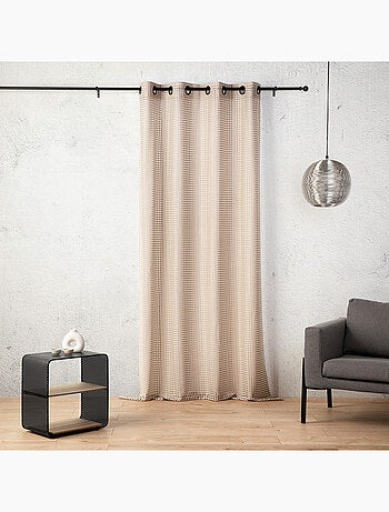 Voilage maille ajourée à oeillets