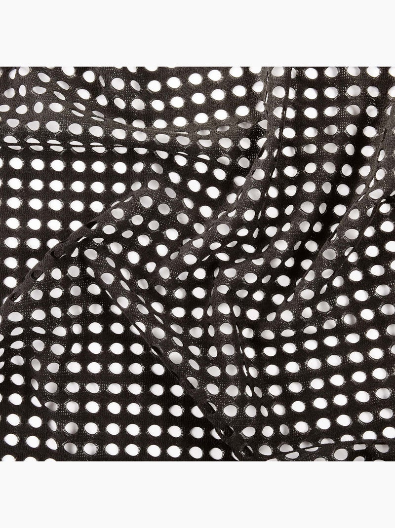 Voilage maille ajourée à oeillets Noir - Kiabi