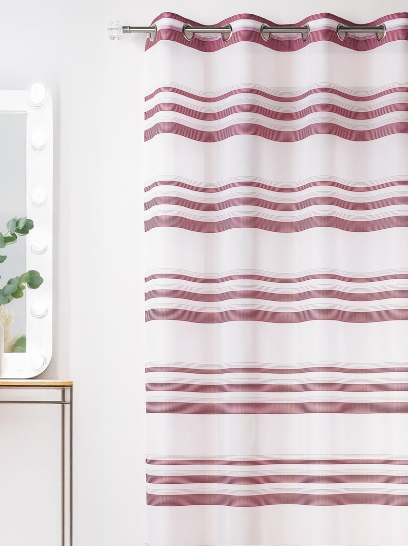 Voilage moderne en Etamine à Rayures Horizontales Vieux rose - Kiabi