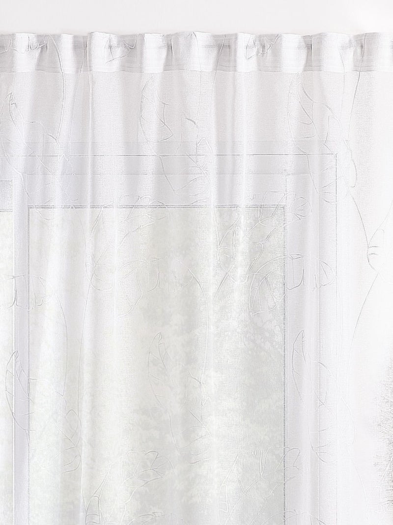 Voilage motif feuilles à pattes cachées Blanc - Kiabi