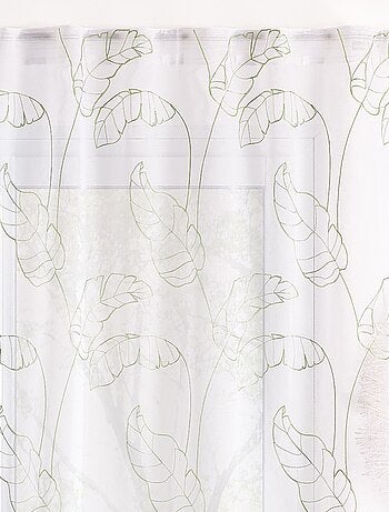 Voilage motif feuilles à pattes cachées