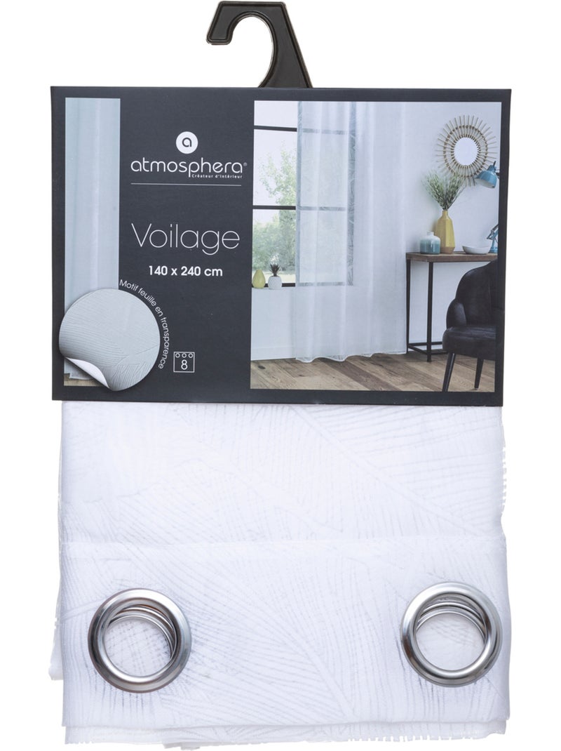 Voilage motif feuilles DEVO Blanc - Kiabi