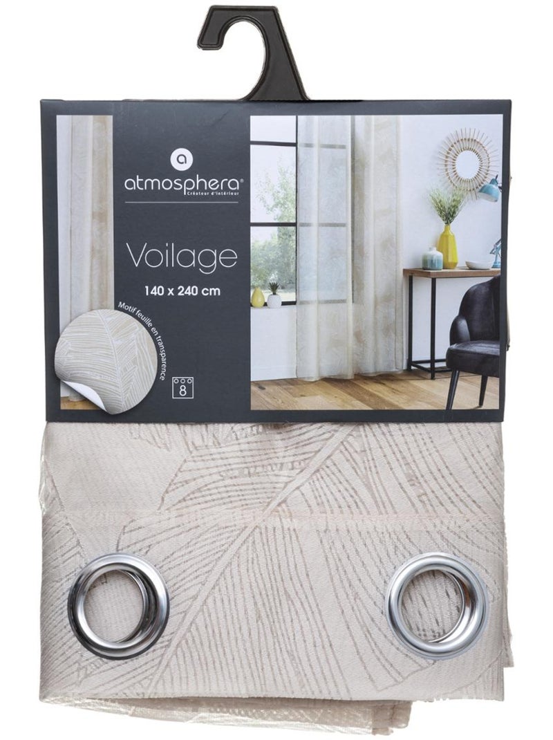 Voilage motif feuilles DEVO Lin - Kiabi