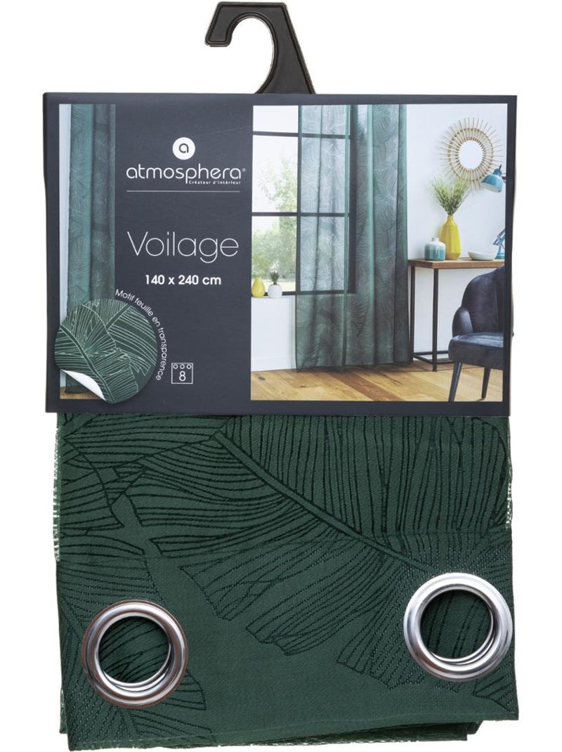 Voilage motif feuilles DEVO Vert - Kiabi
