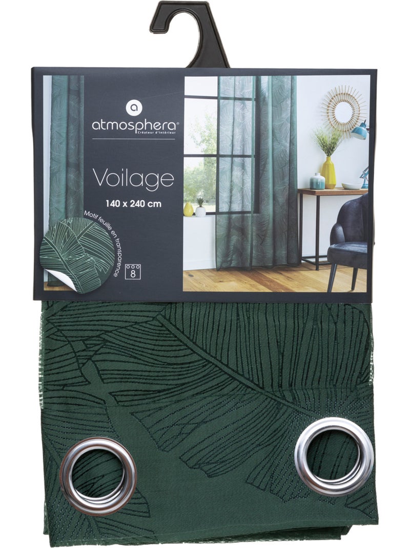 Voilage motif feuilles DEVO Vert - Kiabi