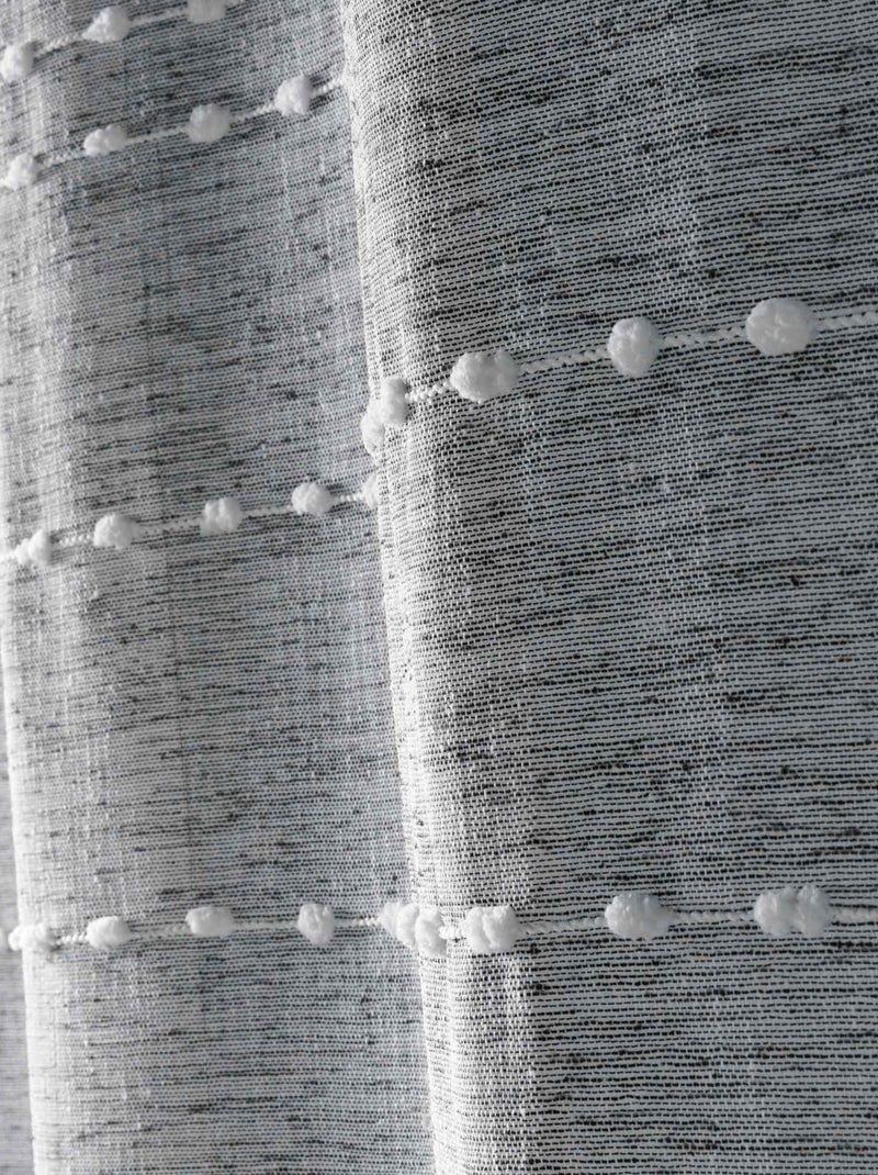 Voilage Motif "Perles" gris anthracite - Kiabi