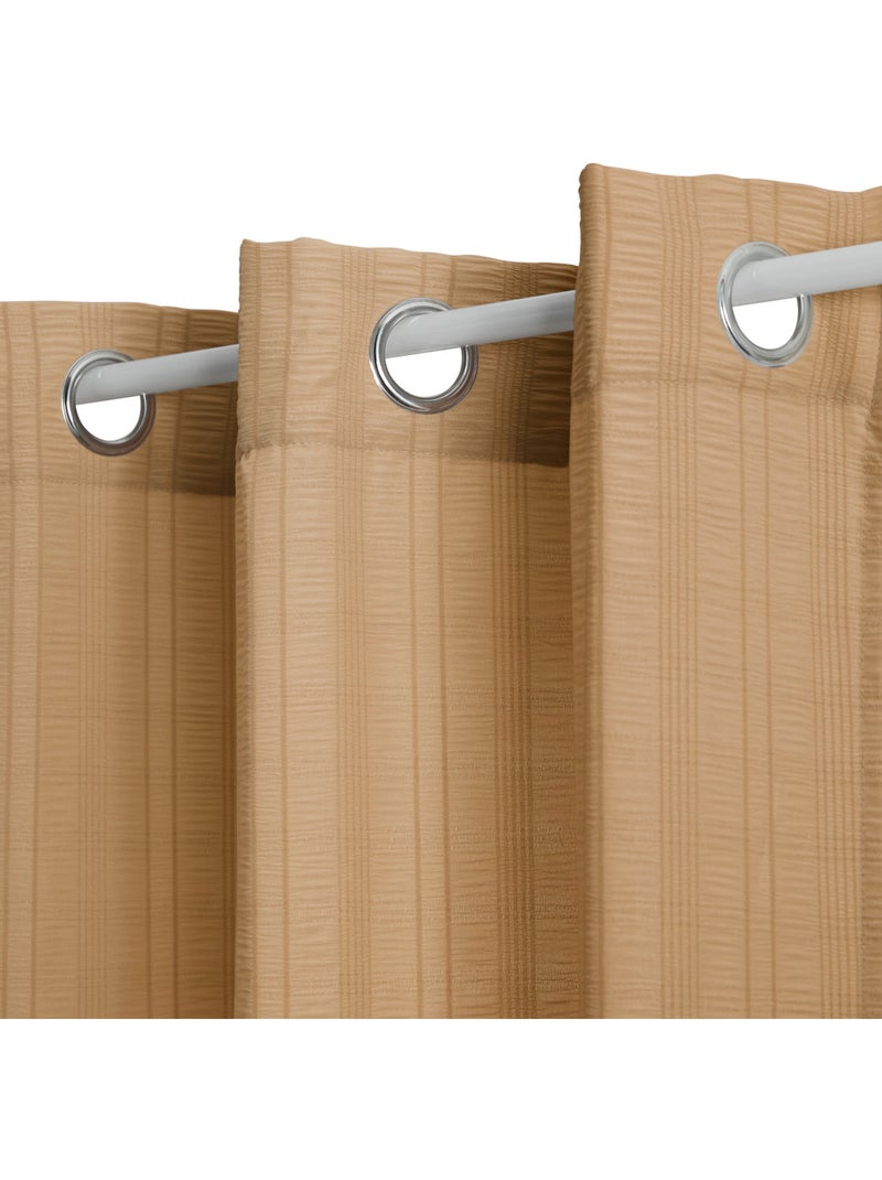 Voilage motif rayures plissées NOA Beige - Kiabi
