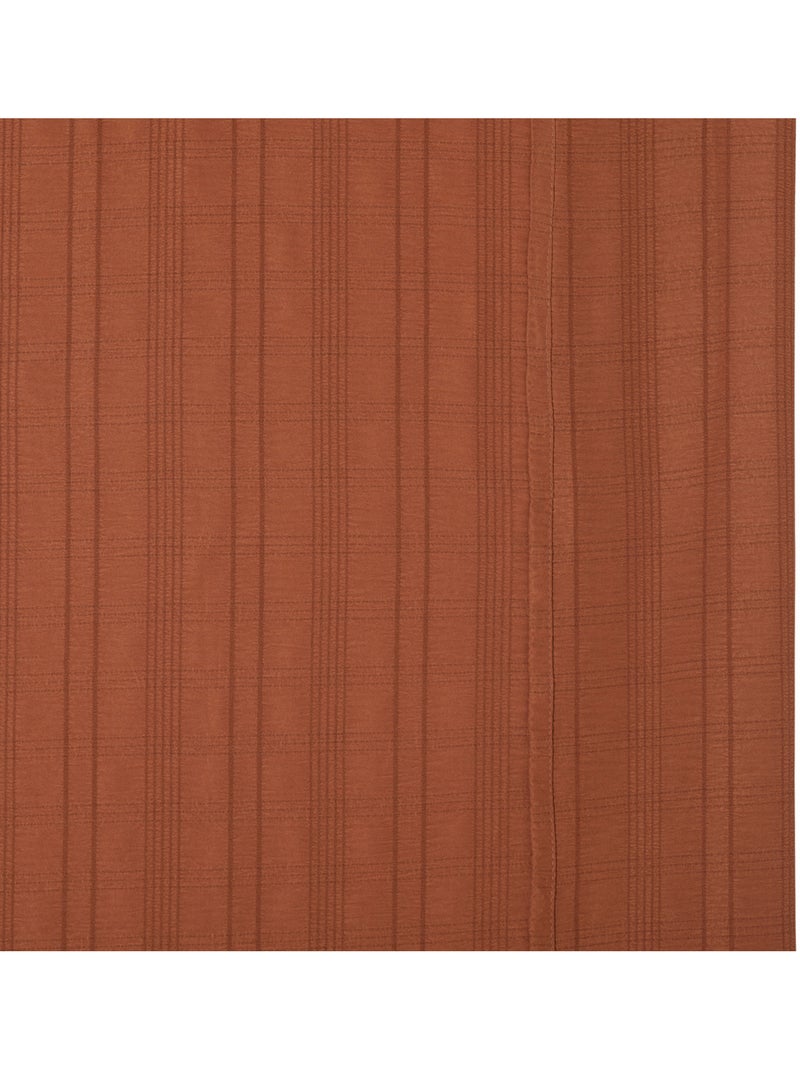 Voilage motif rayures plissées NOA Terracotta - Kiabi