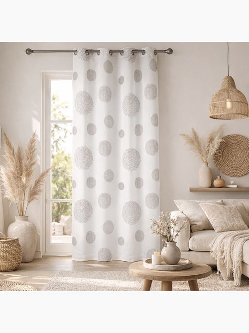 Voilage motif rond impression magnétique - Kiabi