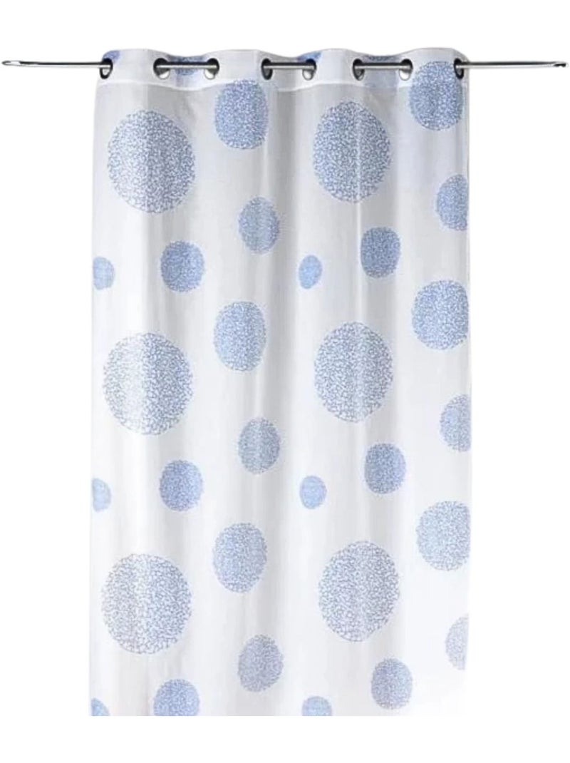 Voilage motif rond impression magnétique Bleu - Kiabi