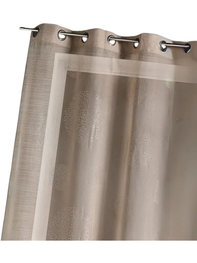 Voilage motif rond impression magnétique Taupe - Kiabi