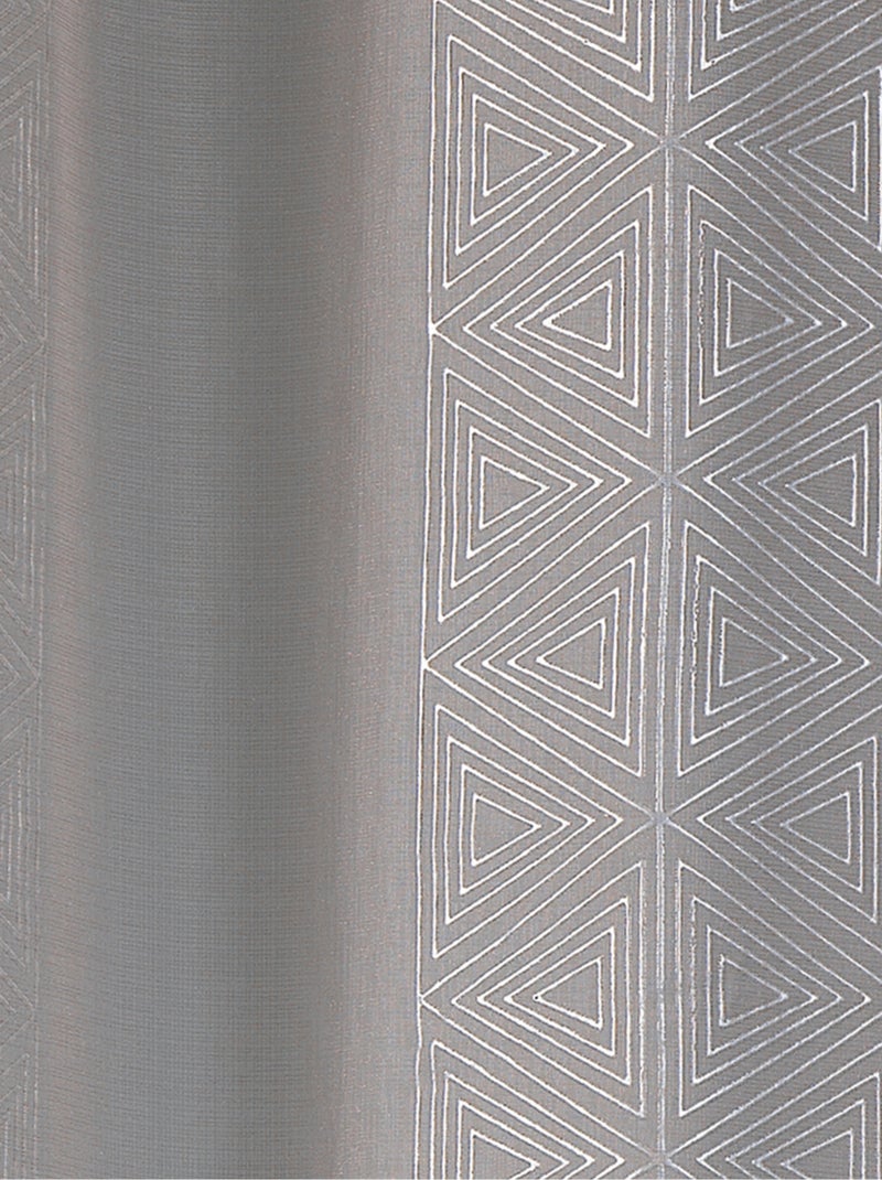 Voilage motifs graphiques trinagles Gris clair - Kiabi