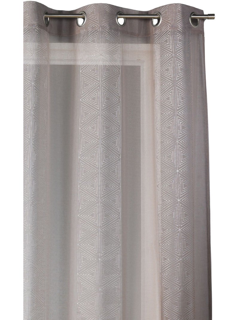 Voilage motifs graphiques trinagles Gris clair - Kiabi