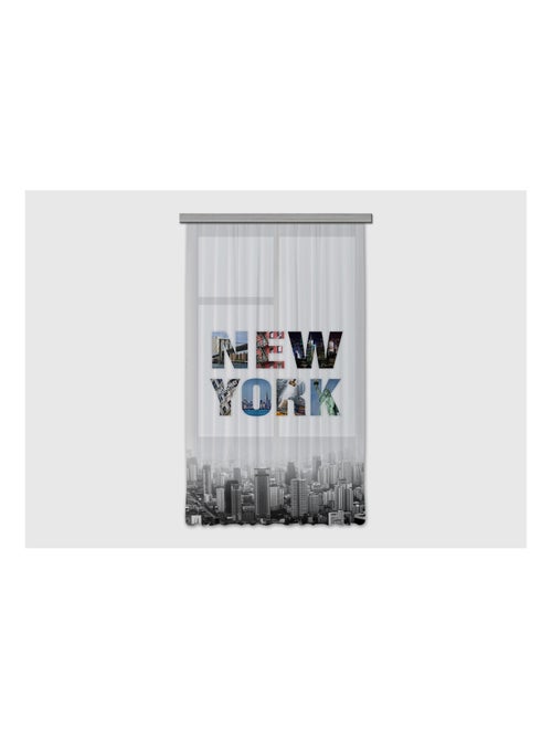 Voilage New York - 1 pièce - L 140 cm x H 245 cm - Kiabi Voilage New York - 1 pièce - L 140 cm x H 245 cm - Kiabi