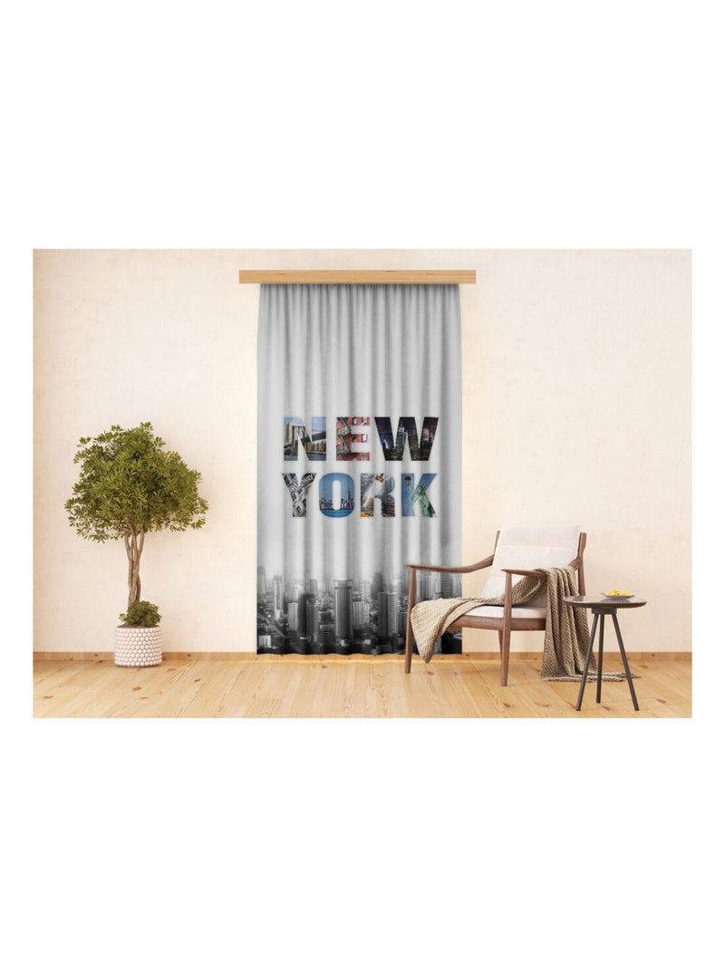 Voilage New York - 1 pièce - L 140 cm x H 245 cm Multicolore - Kiabi
