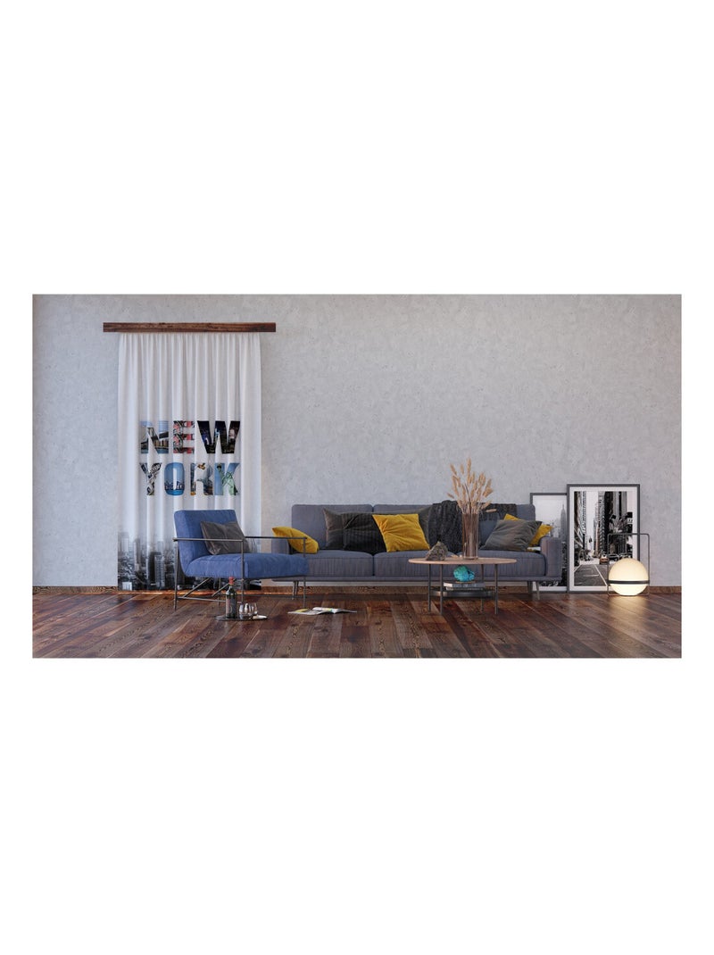 Voilage New York - 1 pièce - L 140 cm x H 245 cm Multicolore - Kiabi