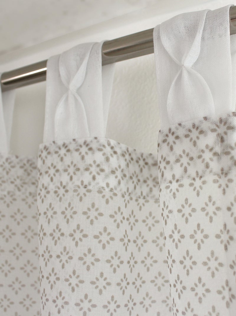 Voilage œillets à motifs géométriques Bois naturel - Kiabi