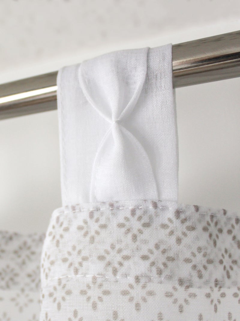 Voilage œillets à motifs géométriques Bois naturel - Kiabi