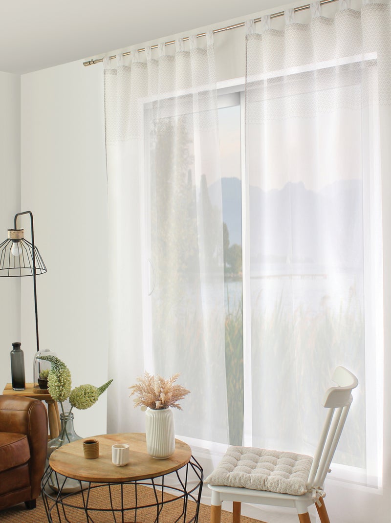 Voilage œillets à motifs géométriques Bois naturel - Kiabi