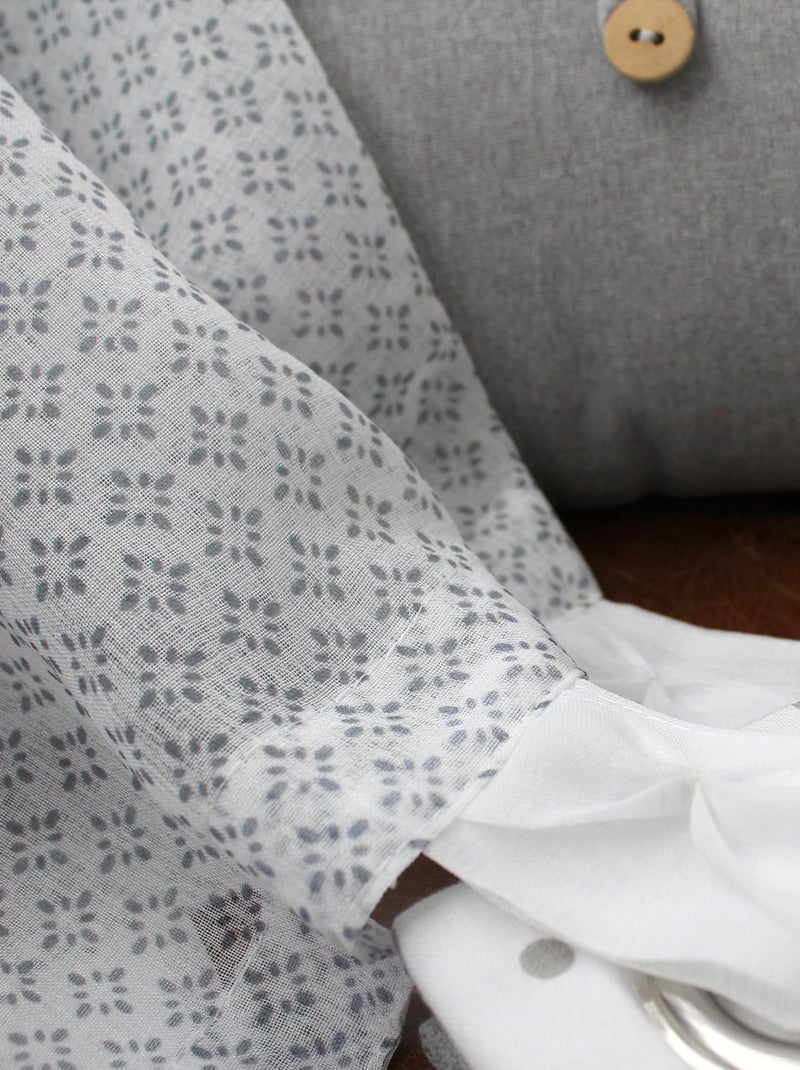 Voilage œillets à motifs géométriques Gris - Kiabi