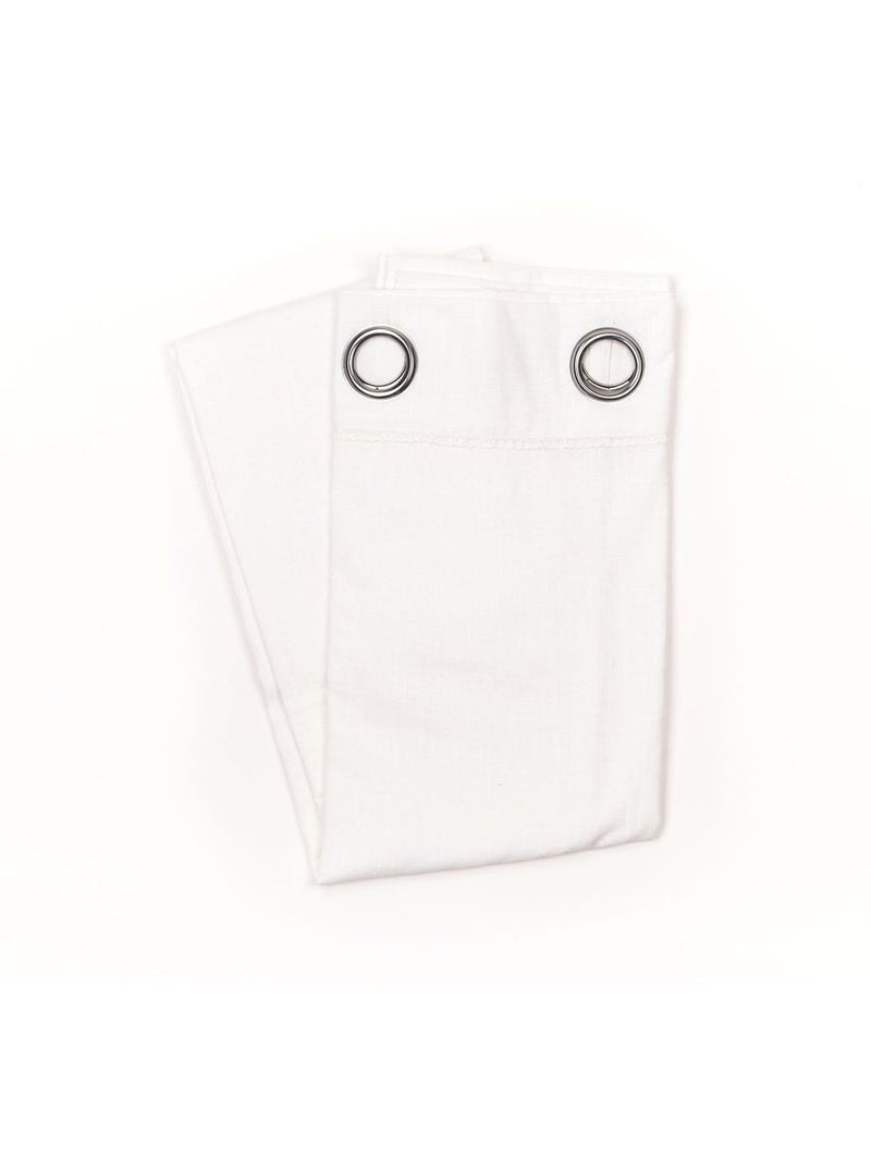 Voilage ? oeillets coton uni CHARME Blanc - Kiabi