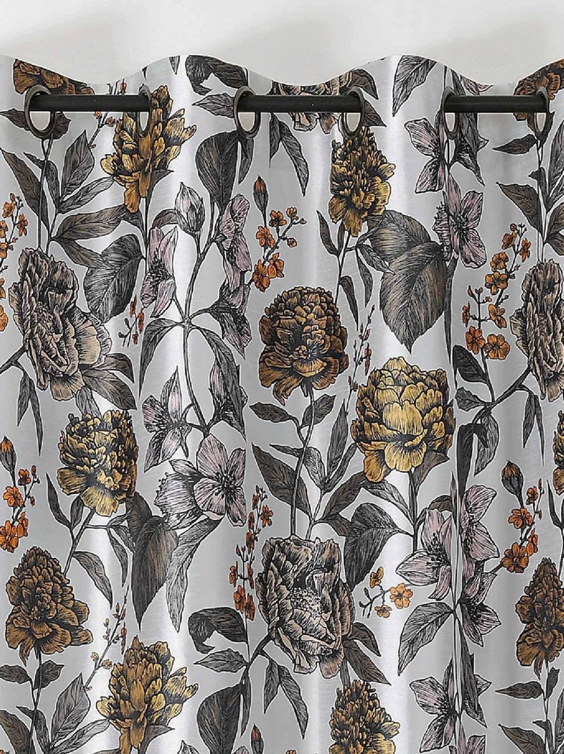 Voilage opaque et fleuri Jaune - Kiabi