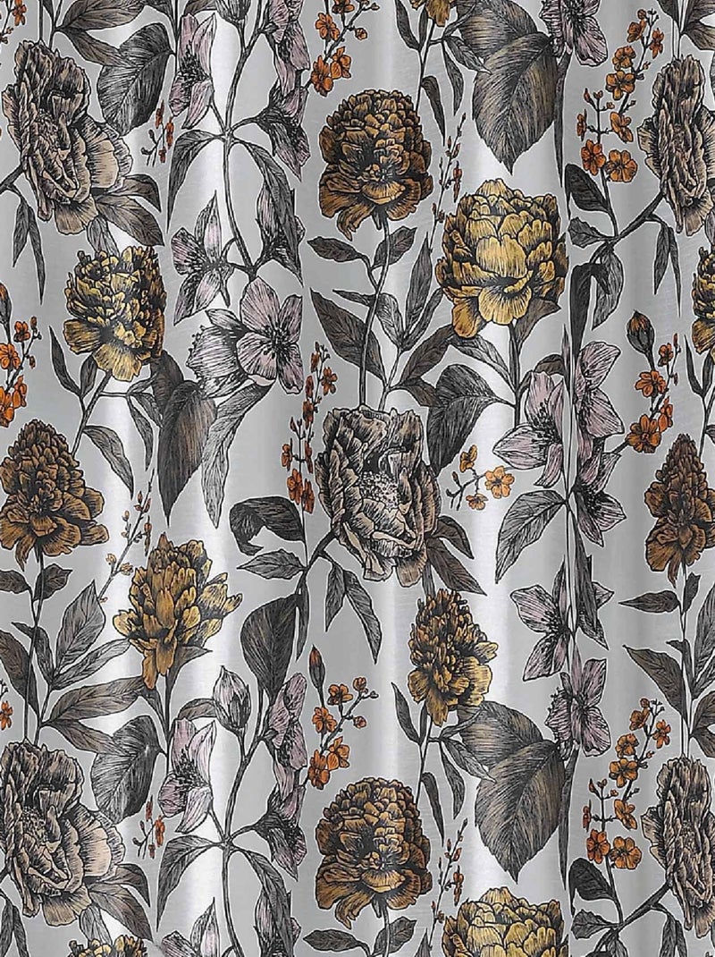 Voilage opaque et fleuri Jaune - Kiabi