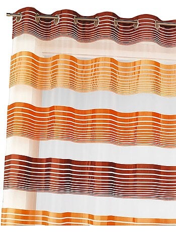 Voilage organza à fines rayures horizontales colorées