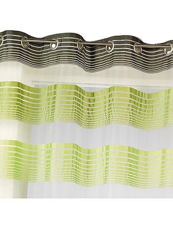 Voilage organza à fines rayures horizontales colorées
