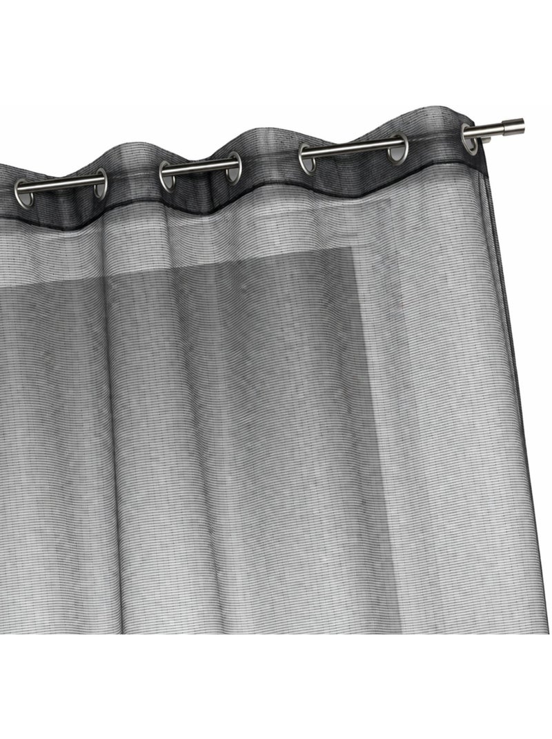 Voilage organza à fines rayures horizontales Noir - Kiabi