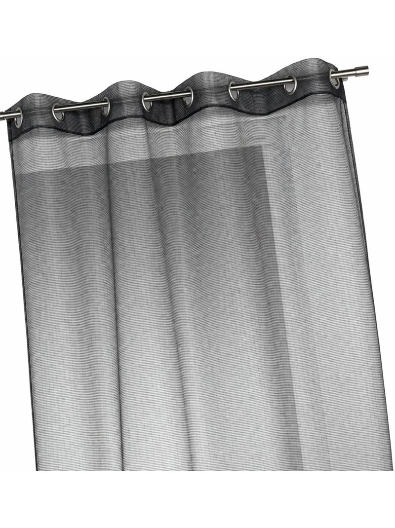 Voilage organza à fines rayures horizontales Noir - Kiabi
