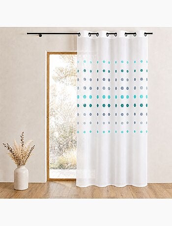 Voilage organza à pois géométriques