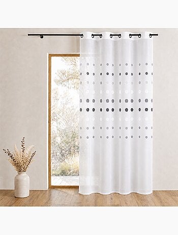 Voilage organza à pois géométriques