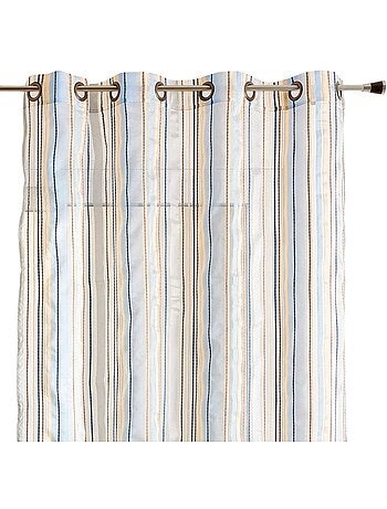 Voilage organza à rayures et œillets