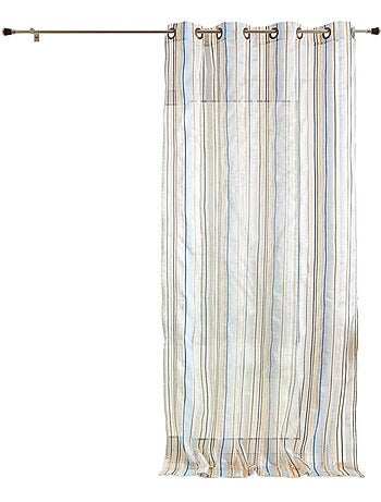 Voilage organza à rayures et œillets