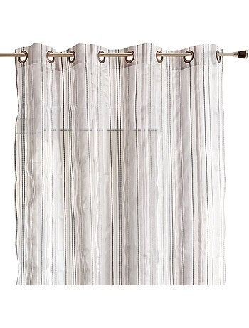 Voilage organza à rayures et œillets