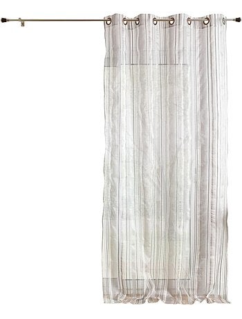 Voilage organza à rayures et œillets