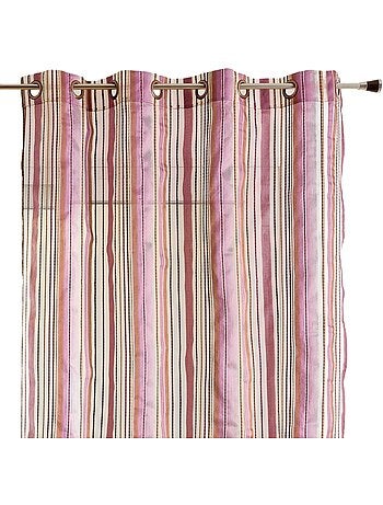 Voilage organza à rayures et œillets