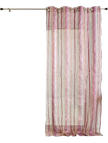 Voilage organza à rayures et œillets