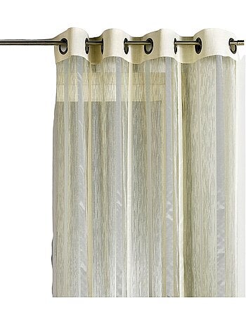Voilage organza à rayures verticales et parement