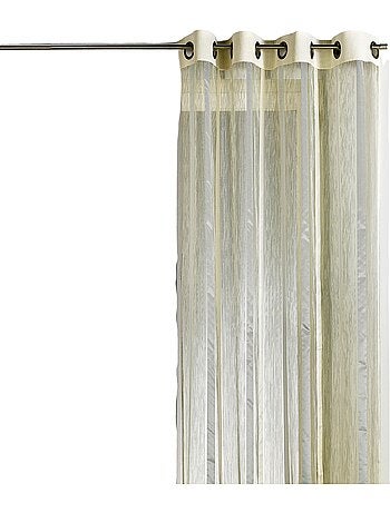 Voilage organza à rayures verticales et parement