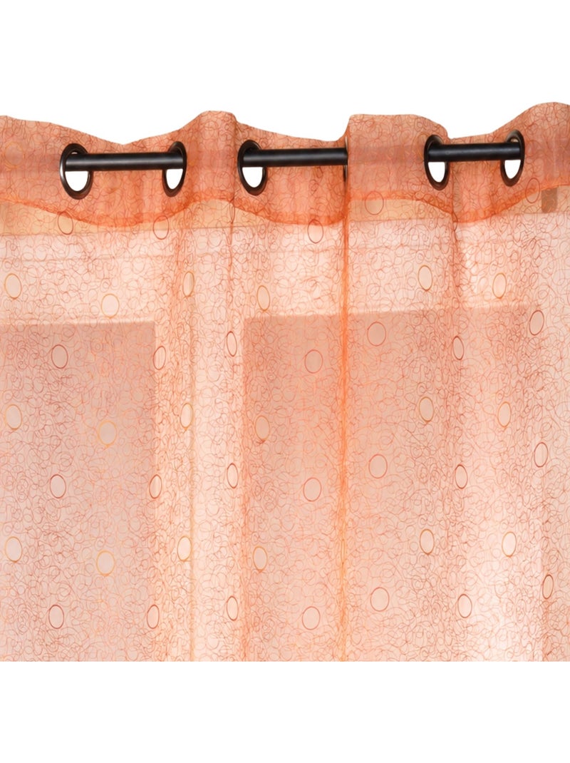 Voilage organza brodé bulles Terracotta - Kiabi