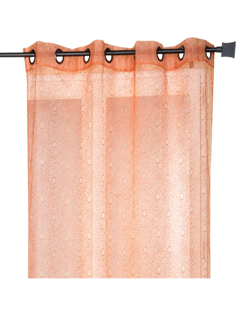 Voilage organza brodé bulles Terracotta - Kiabi