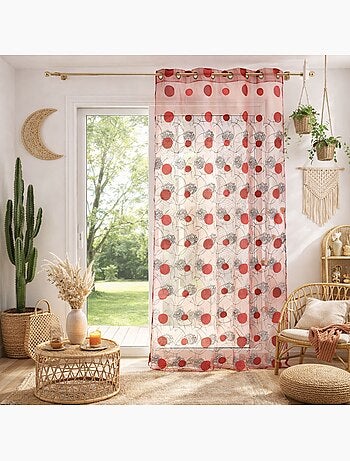 Voilage Organza et Jacquard Cordons Satiné