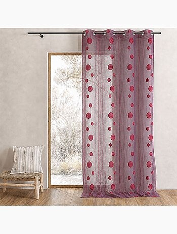 Voilage organza fils coupés motif ronds