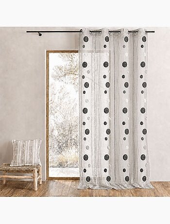 Voilage organza fils coupés motif ronds