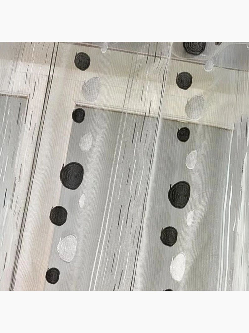 Voilage organza fils coupés motif ronds Gris clair - Kiabi